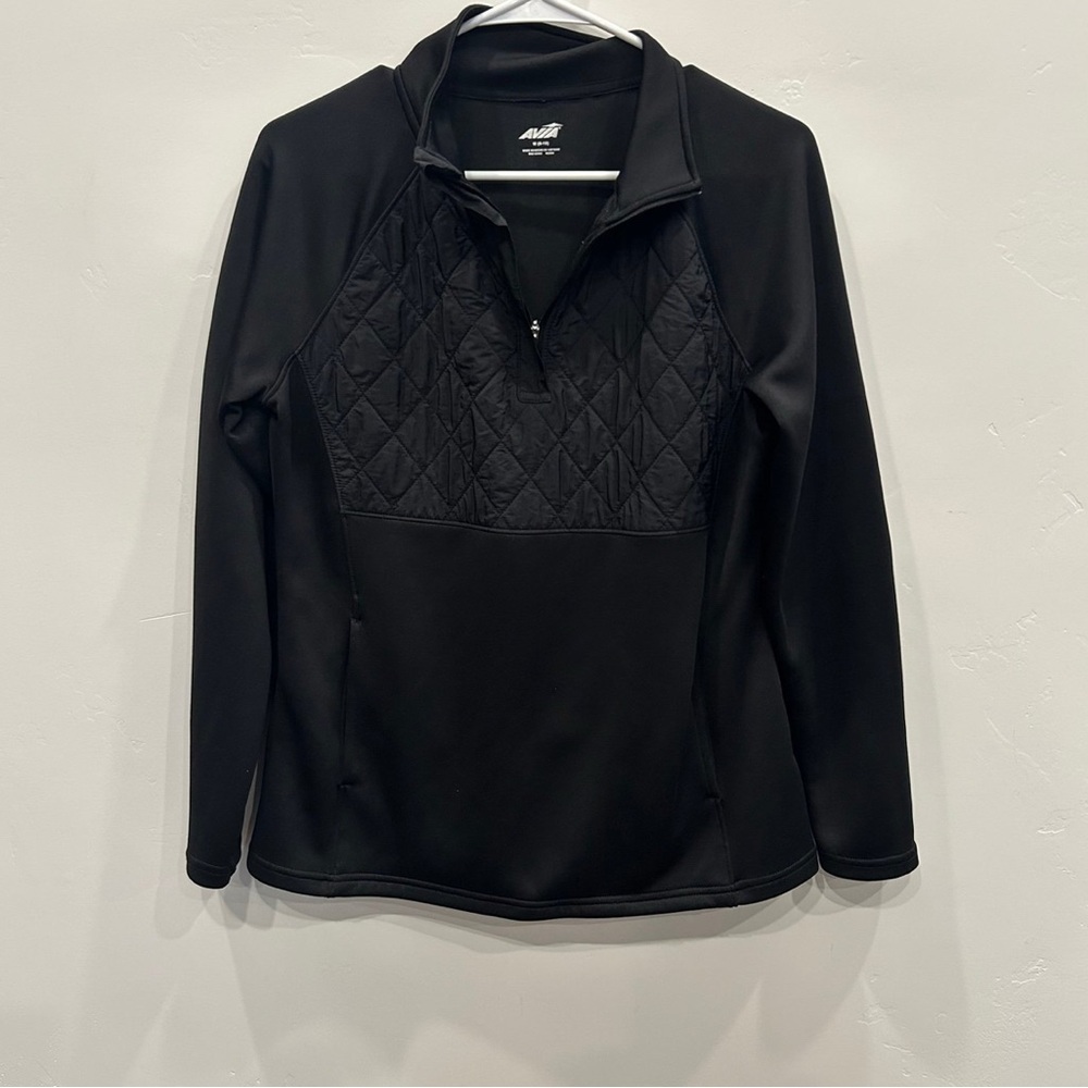 Avia Black Quilted Quarter-Zip Jacket